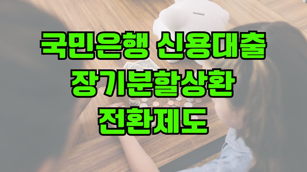 국민은행 신용대출 장기분할상환 전환제도